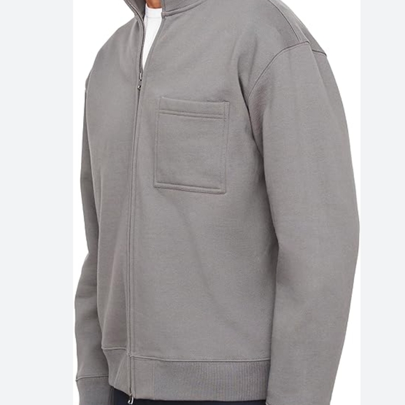 vince | Men's Full Zip Relaxed Fit Soft  Jacket | Warm Pewter | Big & Tall  XXL - Picture 7 of 14